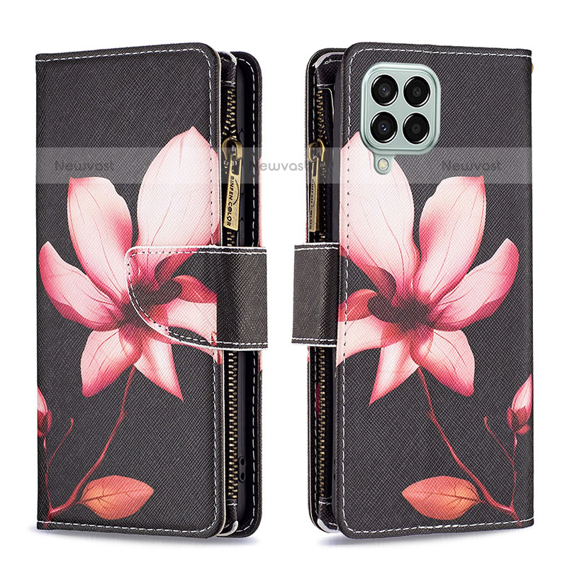 Leather Case Stands Fashionable Pattern Flip Cover Holder B04F for Samsung Galaxy M33 5G