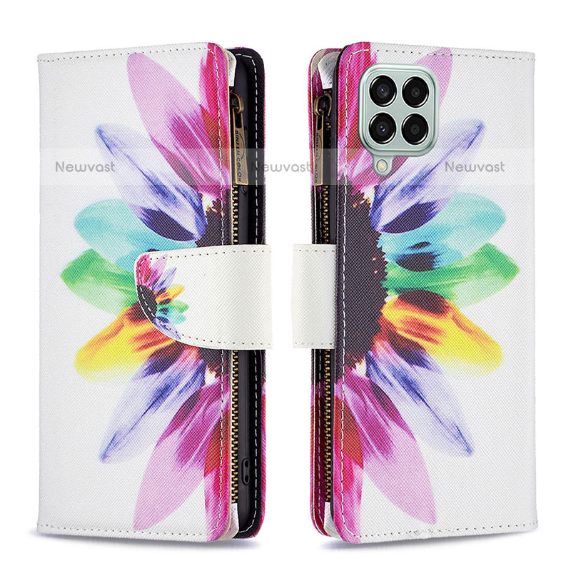 Leather Case Stands Fashionable Pattern Flip Cover Holder B04F for Samsung Galaxy M33 5G