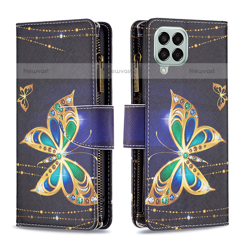 Leather Case Stands Fashionable Pattern Flip Cover Holder B04F for Samsung Galaxy M33 5G