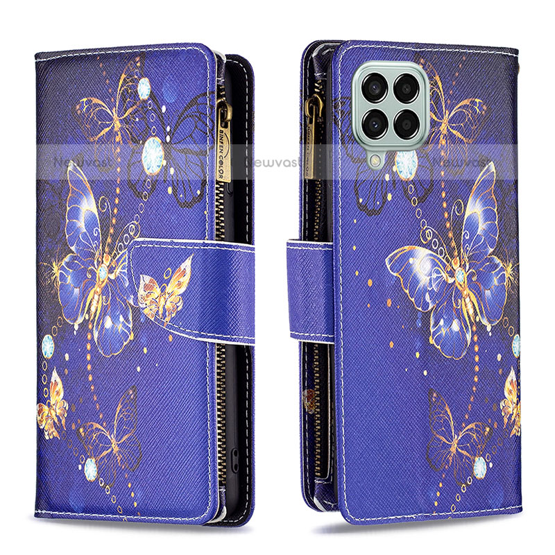 Leather Case Stands Fashionable Pattern Flip Cover Holder B04F for Samsung Galaxy M33 5G