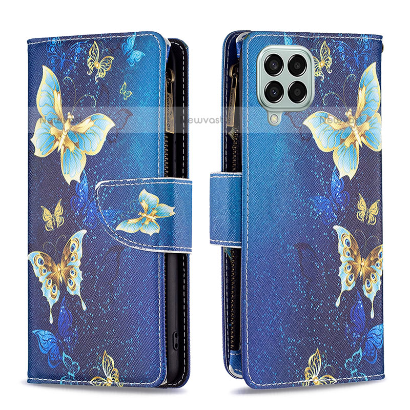 Leather Case Stands Fashionable Pattern Flip Cover Holder B04F for Samsung Galaxy M33 5G