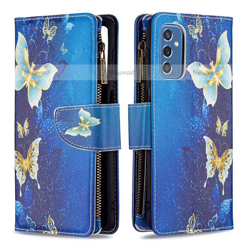 Leather Case Stands Fashionable Pattern Flip Cover Holder B04F for Samsung Galaxy M52 5G