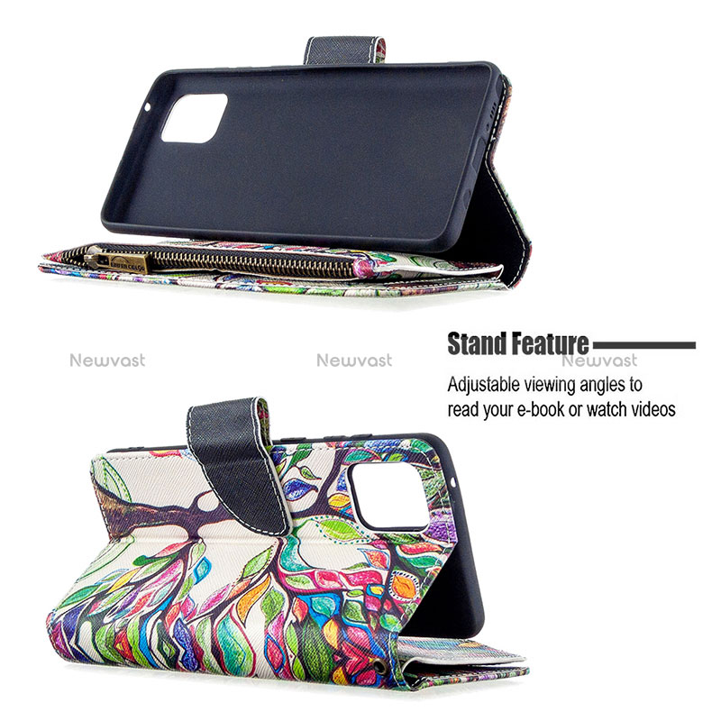 Leather Case Stands Fashionable Pattern Flip Cover Holder B04F for Samsung Galaxy M60s