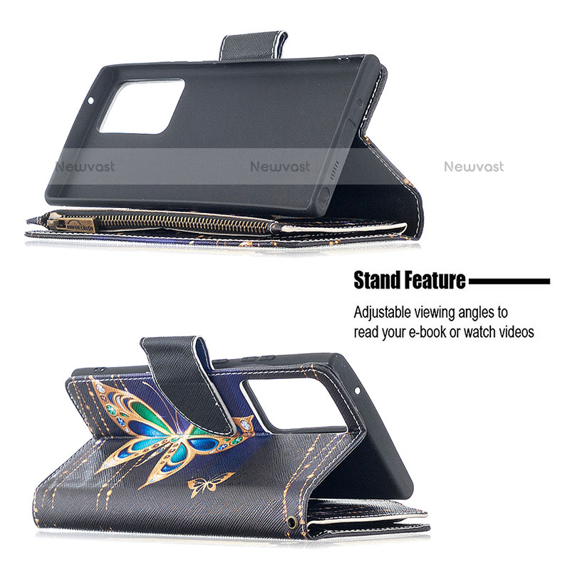 Leather Case Stands Fashionable Pattern Flip Cover Holder B04F for Samsung Galaxy Note 20 Ultra 5G