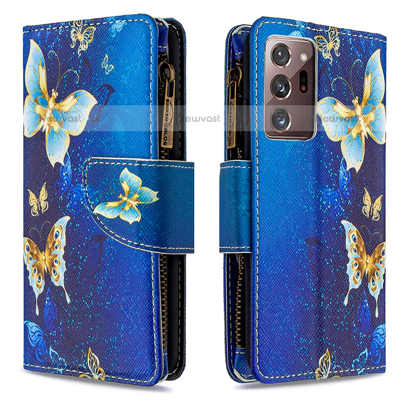 Leather Case Stands Fashionable Pattern Flip Cover Holder B04F for Samsung Galaxy Note 20 Ultra 5G