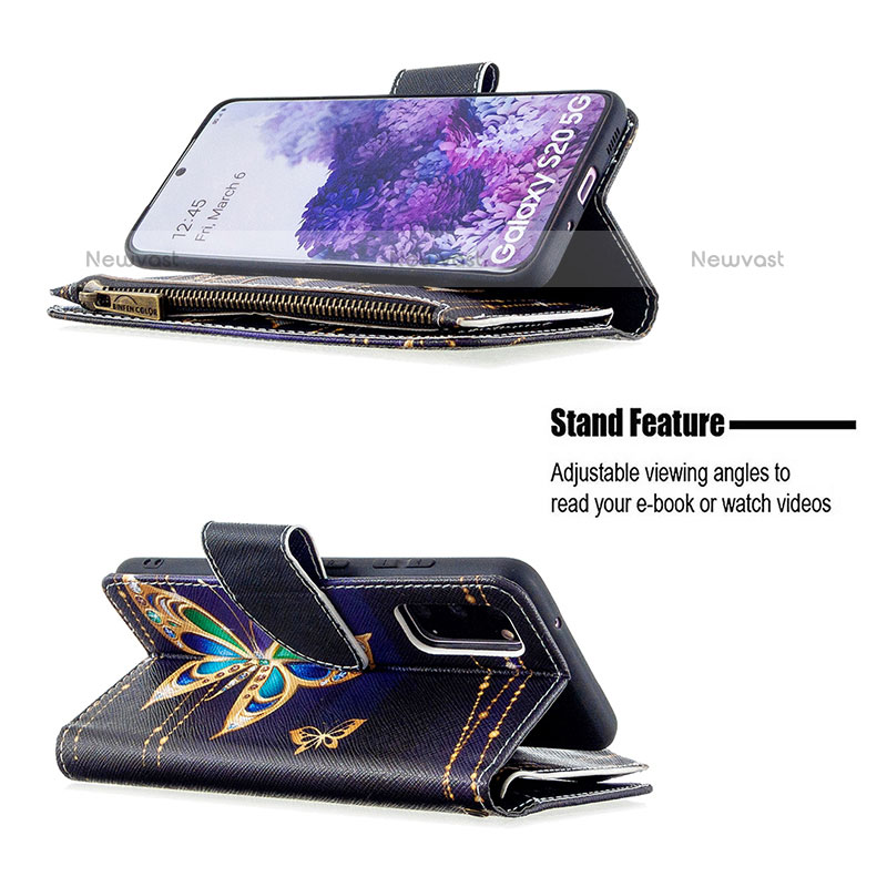 Leather Case Stands Fashionable Pattern Flip Cover Holder B04F for Samsung Galaxy S20