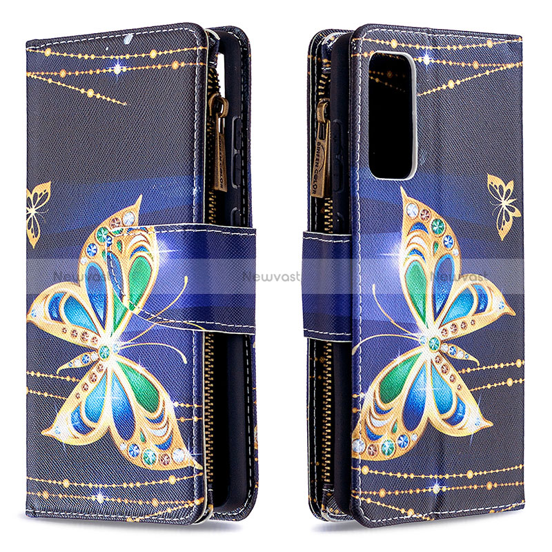 Leather Case Stands Fashionable Pattern Flip Cover Holder B04F for Samsung Galaxy S20 Lite 5G