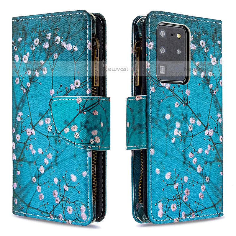 Leather Case Stands Fashionable Pattern Flip Cover Holder B04F for Samsung Galaxy S20 Ultra 5G