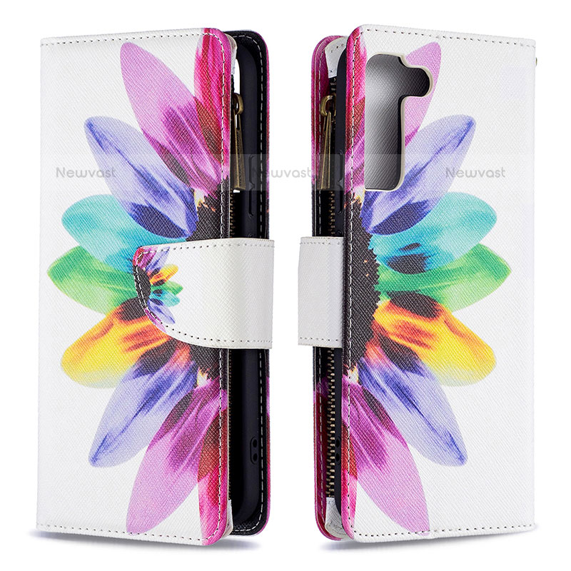 Leather Case Stands Fashionable Pattern Flip Cover Holder B04F for Samsung Galaxy S21 Plus 5G