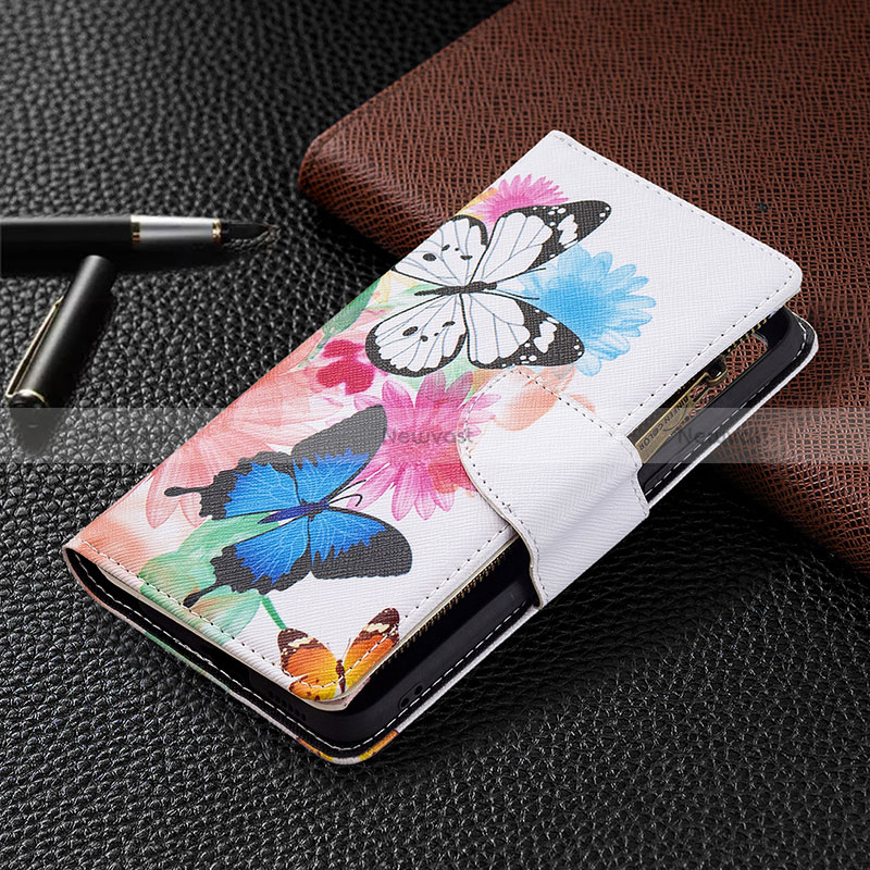 Leather Case Stands Fashionable Pattern Flip Cover Holder B04F for Vivo V21 5G