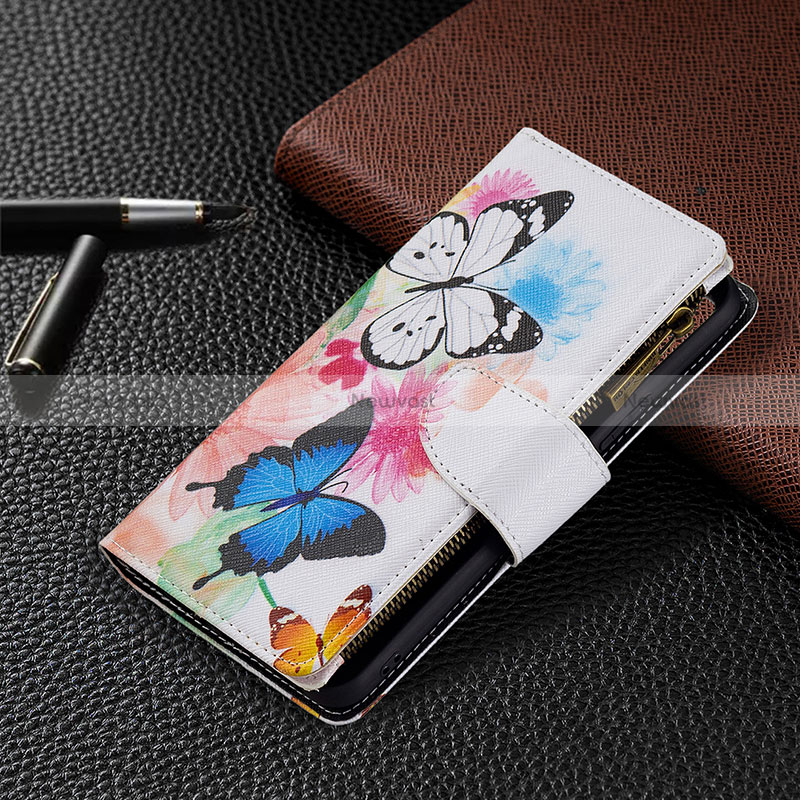 Leather Case Stands Fashionable Pattern Flip Cover Holder B04F for Vivo Y12G