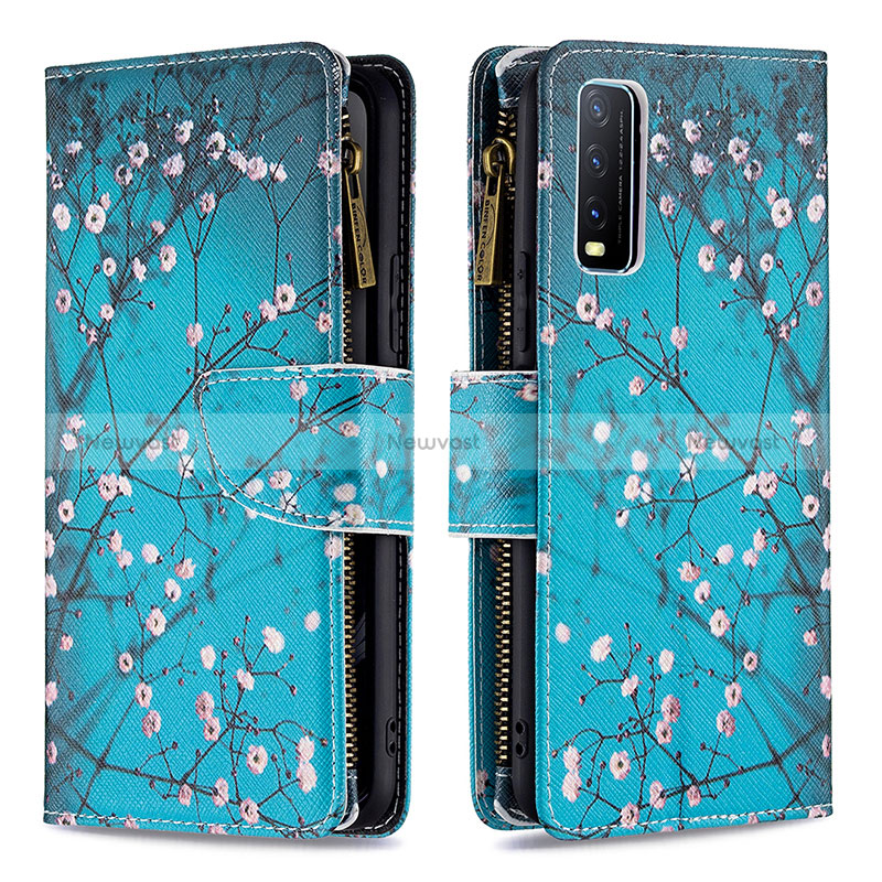 Leather Case Stands Fashionable Pattern Flip Cover Holder B04F for Vivo Y12G