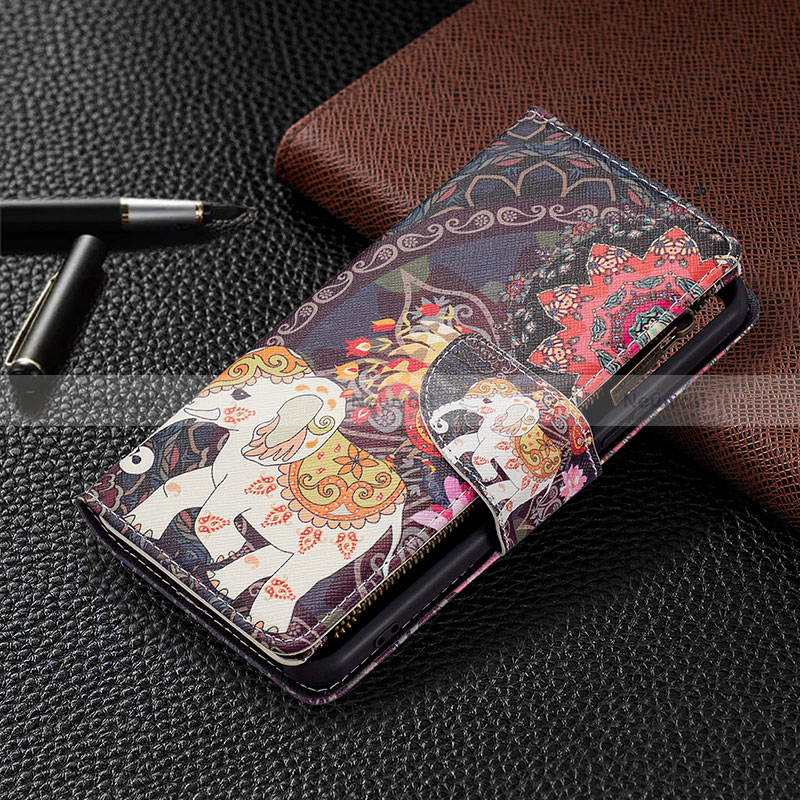 Leather Case Stands Fashionable Pattern Flip Cover Holder B04F for Vivo Y21