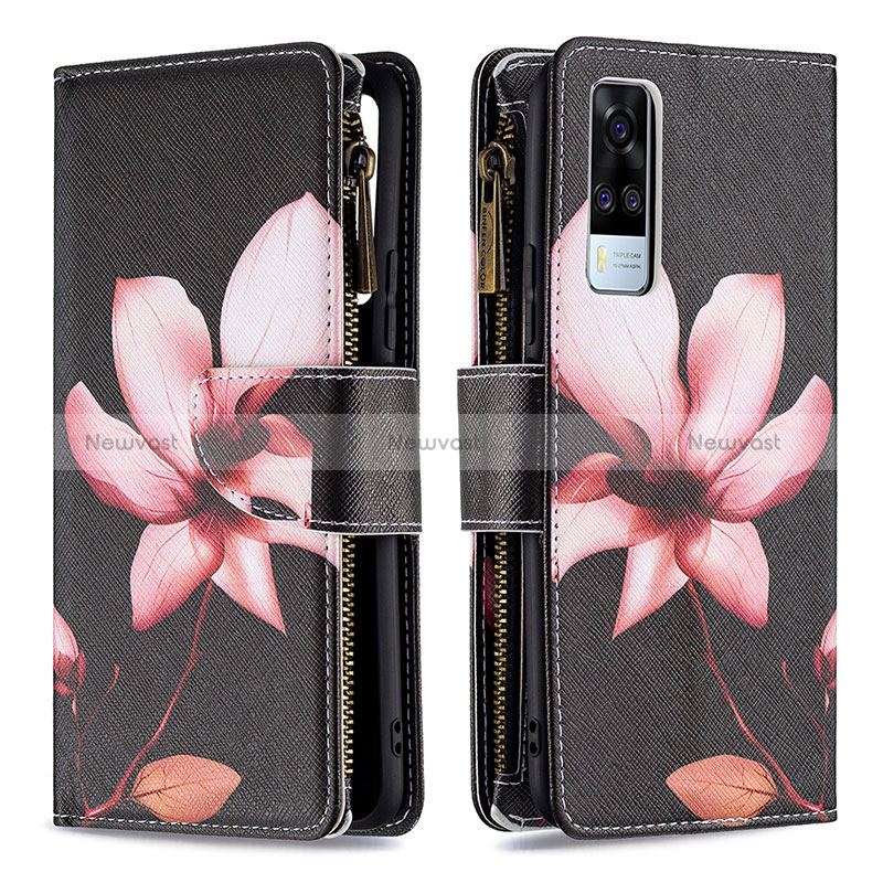 Leather Case Stands Fashionable Pattern Flip Cover Holder B04F for Vivo Y51A