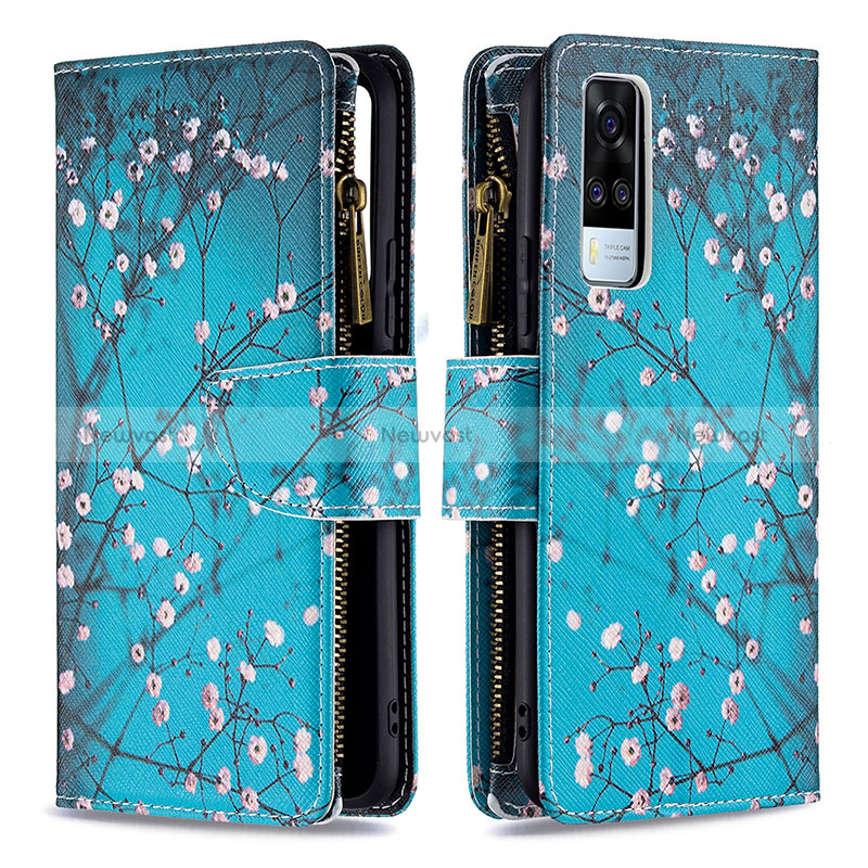 Leather Case Stands Fashionable Pattern Flip Cover Holder B04F for Vivo Y51A