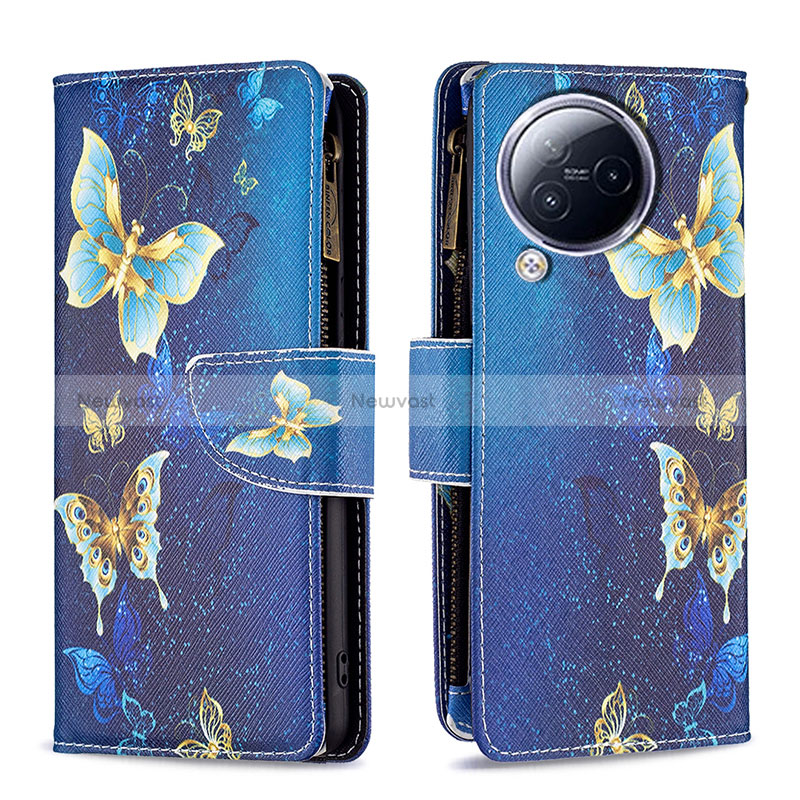 Leather Case Stands Fashionable Pattern Flip Cover Holder B04F for Xiaomi Civi 3 5G