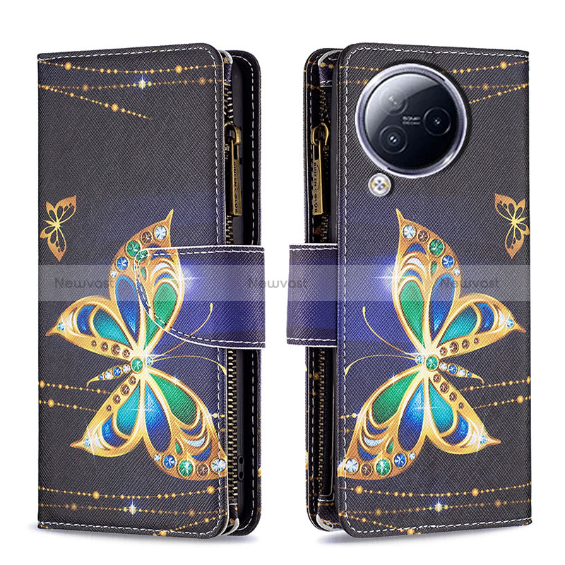 Leather Case Stands Fashionable Pattern Flip Cover Holder B04F for Xiaomi Civi 3 5G