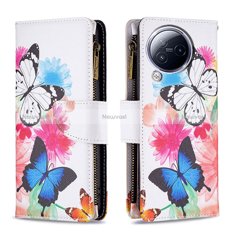 Leather Case Stands Fashionable Pattern Flip Cover Holder B04F for Xiaomi Civi 3 5G