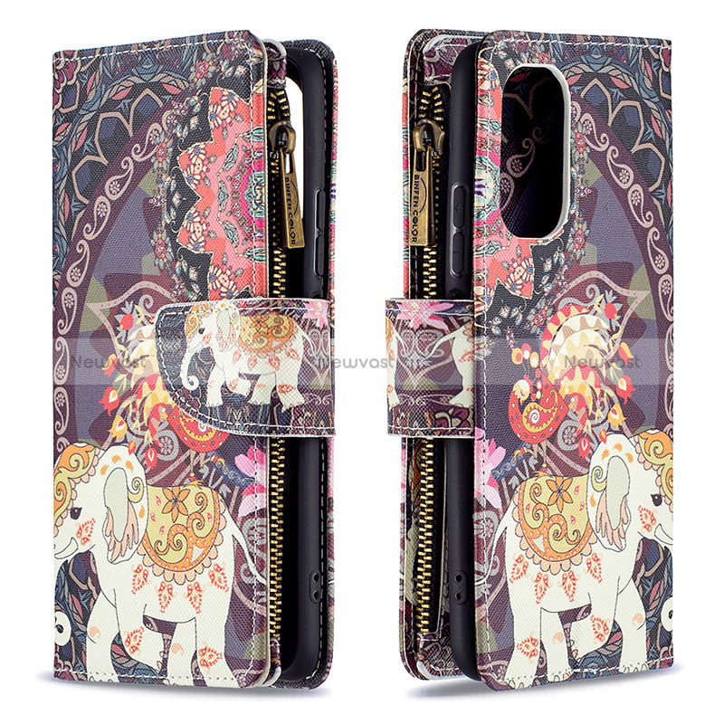 Leather Case Stands Fashionable Pattern Flip Cover Holder B04F for Xiaomi Mi 11X 5G