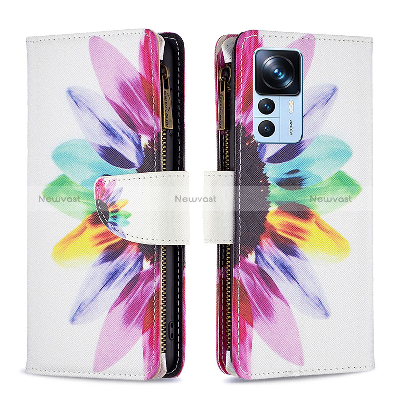 Leather Case Stands Fashionable Pattern Flip Cover Holder B04F for Xiaomi Mi 12T Pro 5G