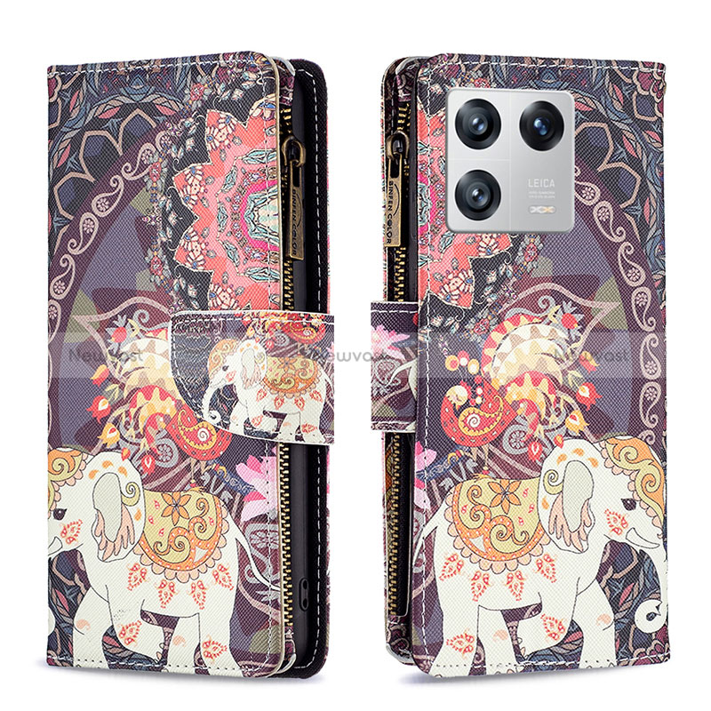 Leather Case Stands Fashionable Pattern Flip Cover Holder B04F for Xiaomi Mi 13 Pro 5G