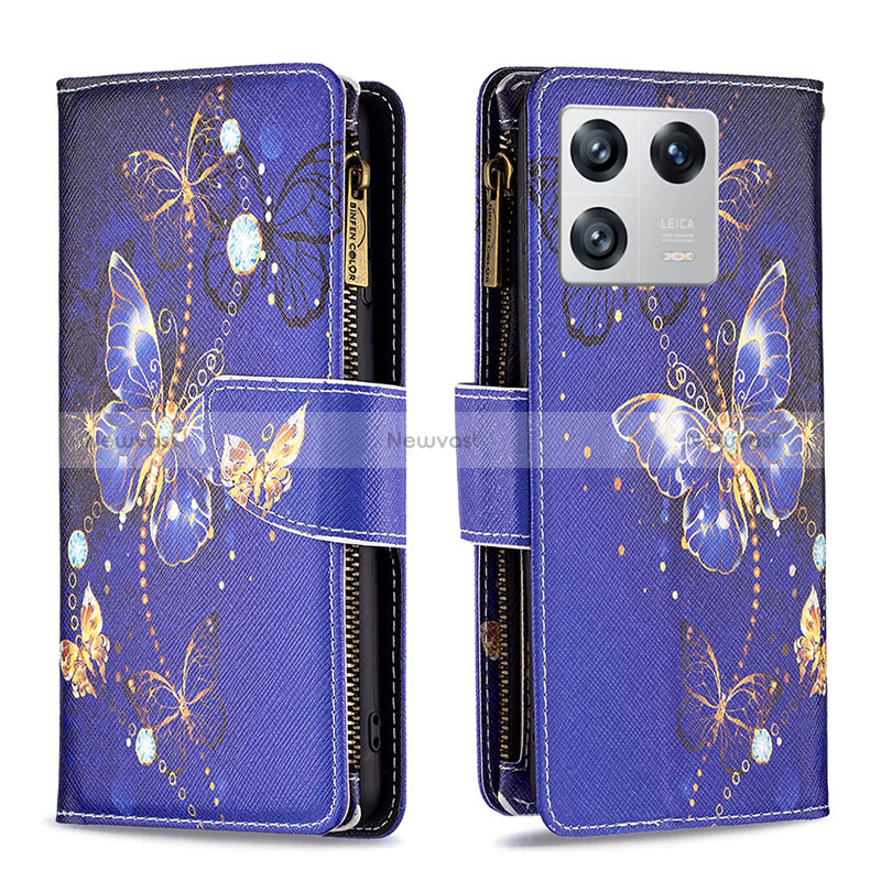 Leather Case Stands Fashionable Pattern Flip Cover Holder B04F for Xiaomi Mi 13 Pro 5G