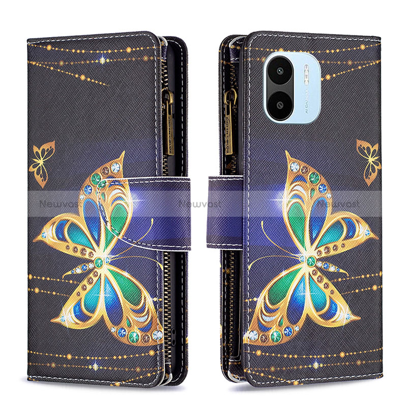 Leather Case Stands Fashionable Pattern Flip Cover Holder B04F for Xiaomi Poco C50