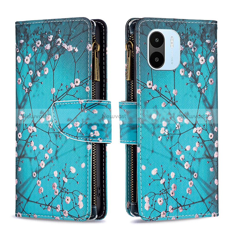 Leather Case Stands Fashionable Pattern Flip Cover Holder B04F for Xiaomi Poco C51