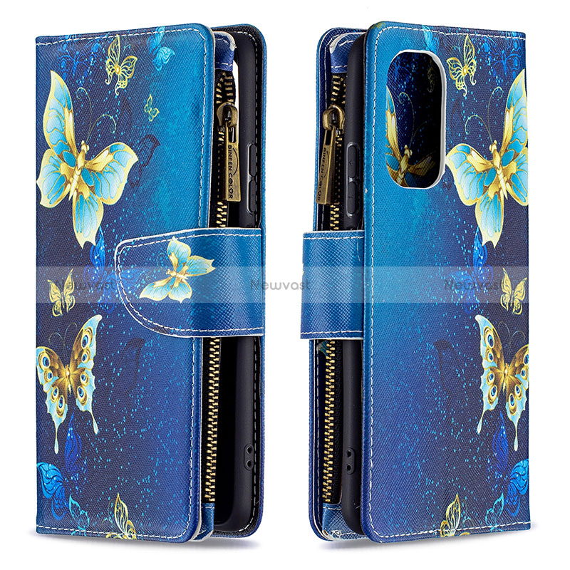 Leather Case Stands Fashionable Pattern Flip Cover Holder B04F for Xiaomi Poco F3 5G