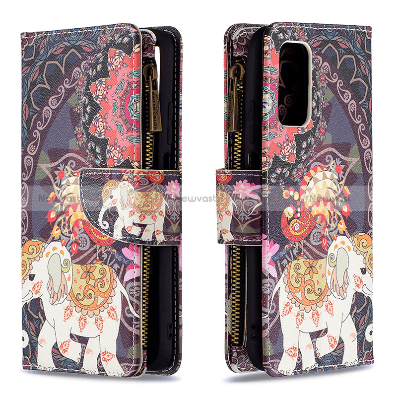 Leather Case Stands Fashionable Pattern Flip Cover Holder B04F for Xiaomi Poco M3