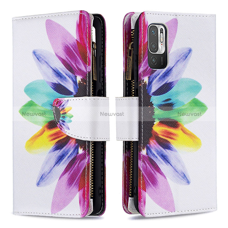 Leather Case Stands Fashionable Pattern Flip Cover Holder B04F for Xiaomi POCO M3 Pro 5G Mixed