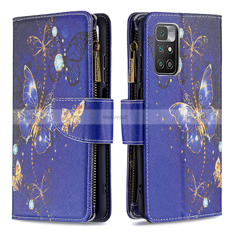 Leather Case Stands Fashionable Pattern Flip Cover Holder B04F for Xiaomi Redmi 10 (2022)