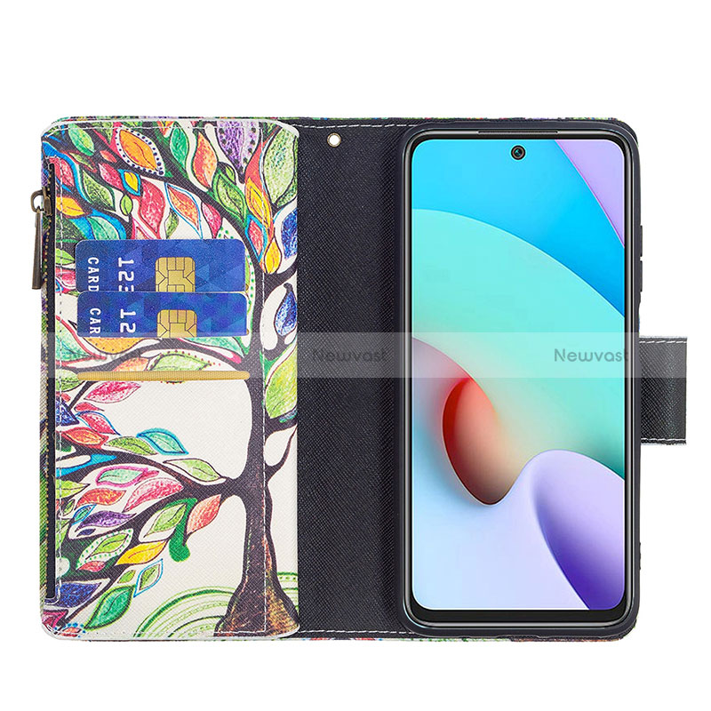 Leather Case Stands Fashionable Pattern Flip Cover Holder B04F for Xiaomi Redmi 10 (2022)