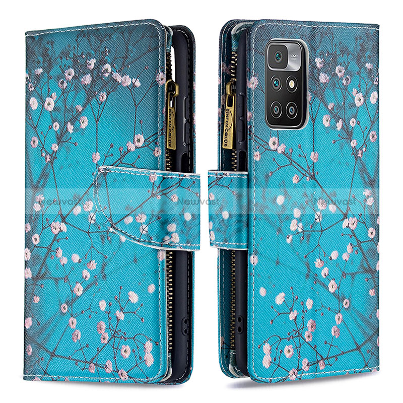 Leather Case Stands Fashionable Pattern Flip Cover Holder B04F for Xiaomi Redmi 10 (2022)