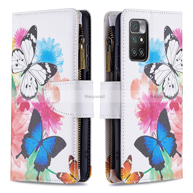 Leather Case Stands Fashionable Pattern Flip Cover Holder B04F for Xiaomi Redmi 10 (2022)