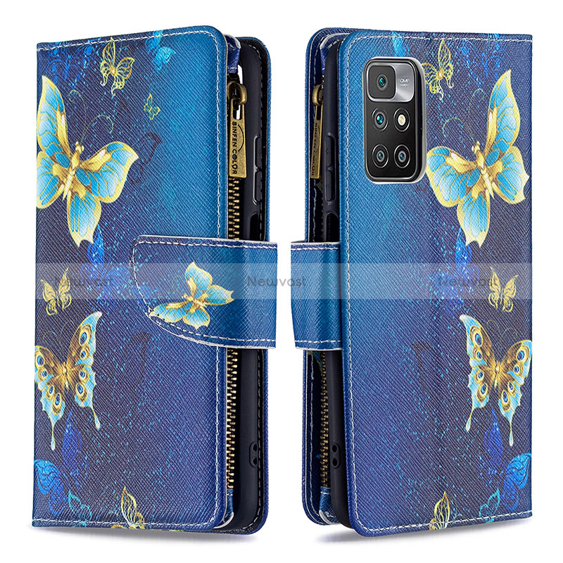 Leather Case Stands Fashionable Pattern Flip Cover Holder B04F for Xiaomi Redmi 10 (2022)