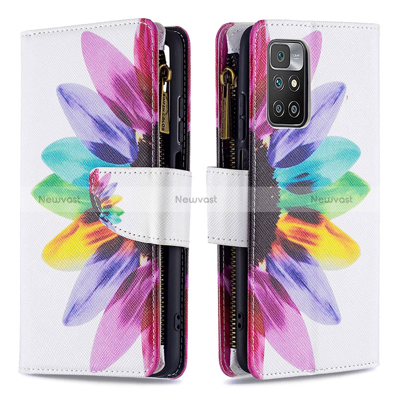 Leather Case Stands Fashionable Pattern Flip Cover Holder B04F for Xiaomi Redmi 10 4G