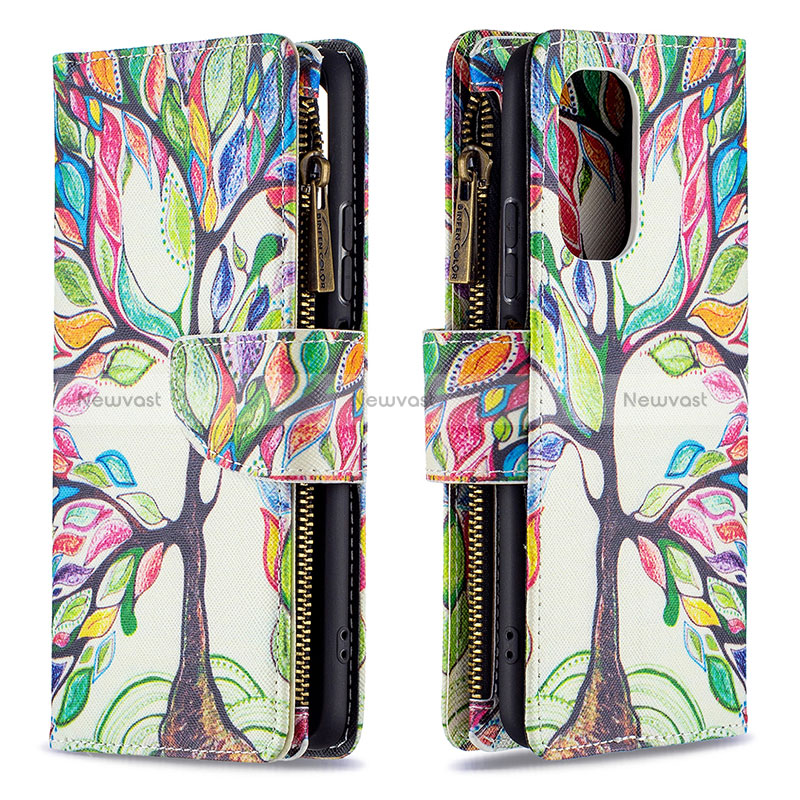 Leather Case Stands Fashionable Pattern Flip Cover Holder B04F for Xiaomi Redmi K40 5G