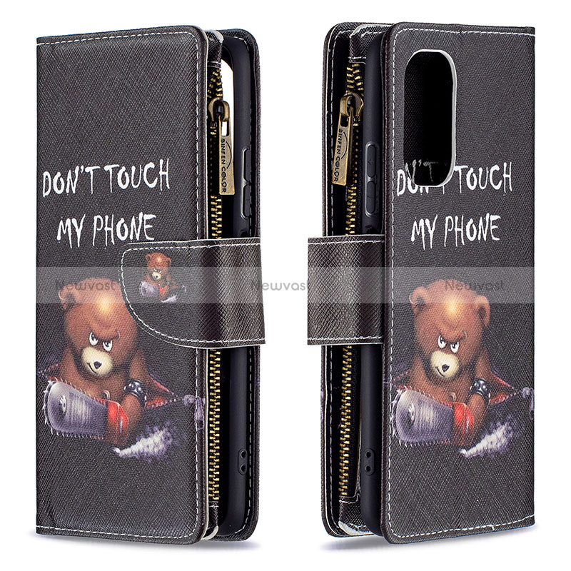 Leather Case Stands Fashionable Pattern Flip Cover Holder B04F for Xiaomi Redmi K40 Pro 5G