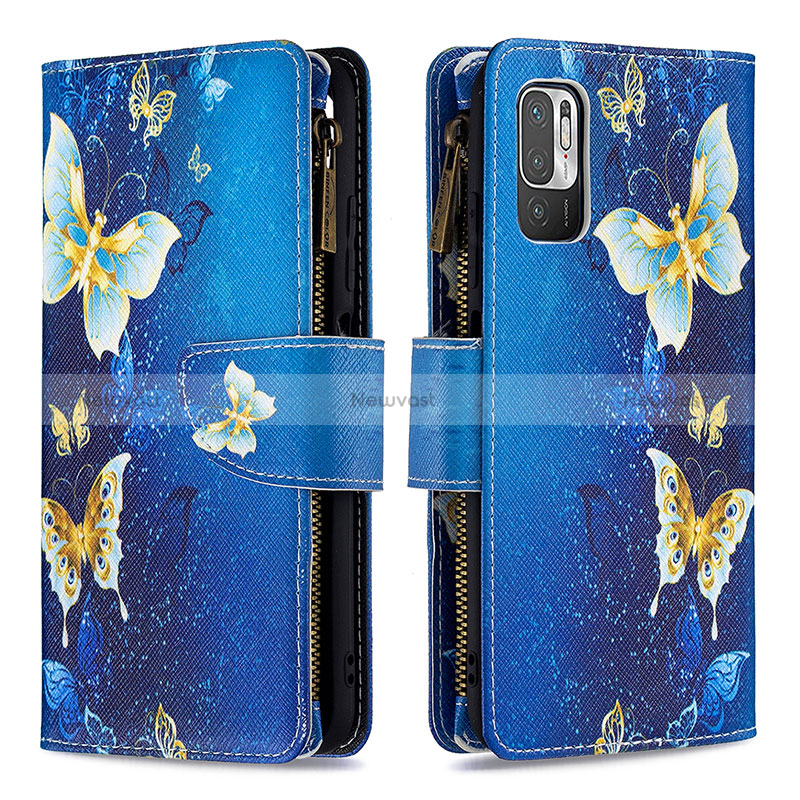 Leather Case Stands Fashionable Pattern Flip Cover Holder B04F for Xiaomi Redmi Note 10 5G