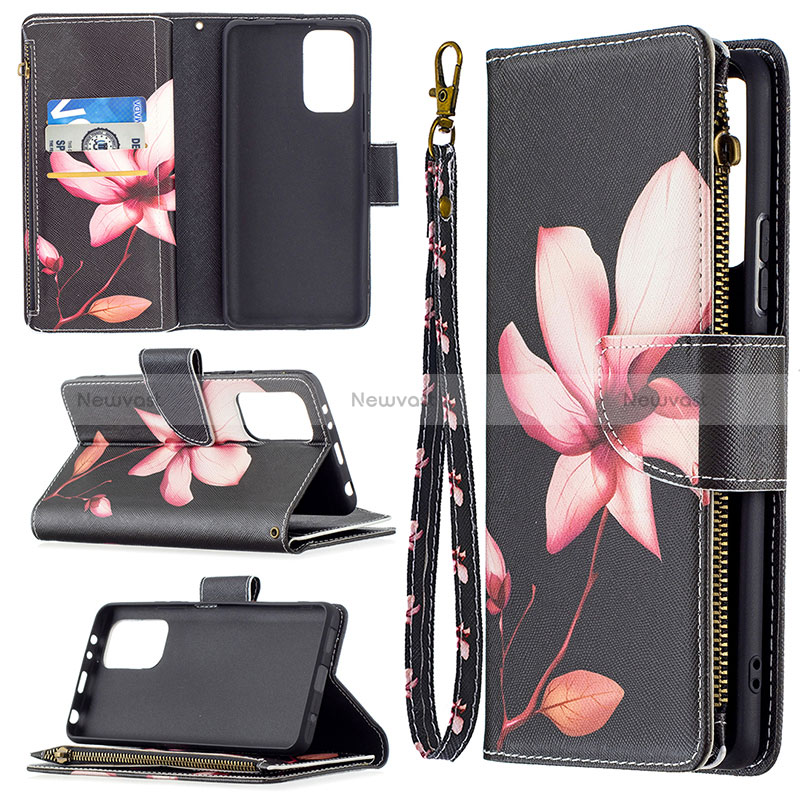 Leather Case Stands Fashionable Pattern Flip Cover Holder B04F for Xiaomi Redmi Note 10 Pro 4G