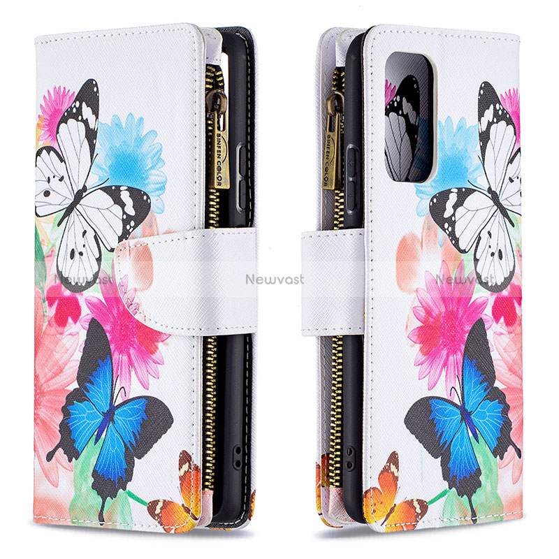 Leather Case Stands Fashionable Pattern Flip Cover Holder B04F for Xiaomi Redmi Note 10 Pro 4G Colorful