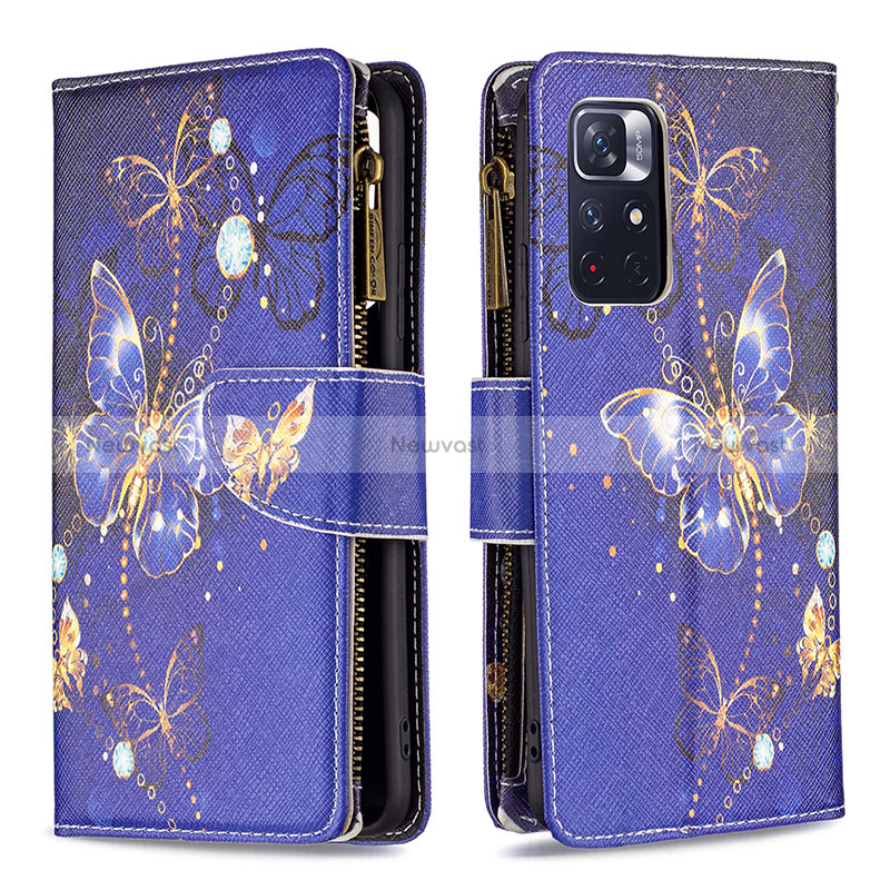 Leather Case Stands Fashionable Pattern Flip Cover Holder B04F for Xiaomi Redmi Note 11 5G