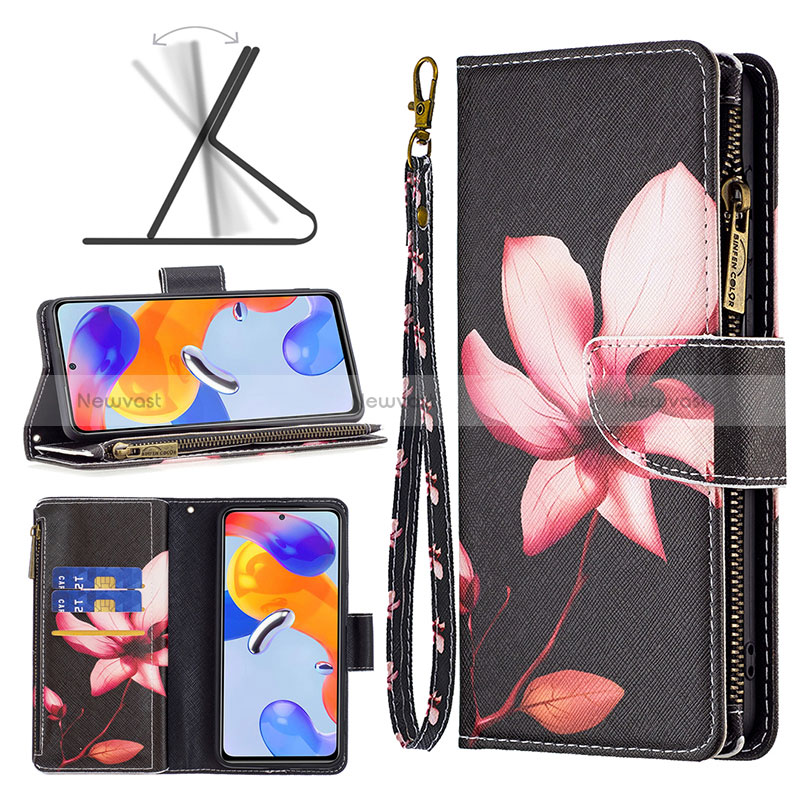 Leather Case Stands Fashionable Pattern Flip Cover Holder B04F for Xiaomi Redmi Note 11 Pro 5G