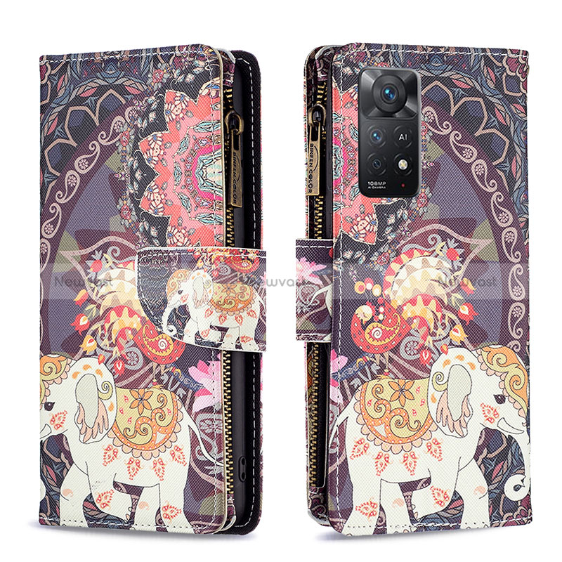 Leather Case Stands Fashionable Pattern Flip Cover Holder B04F for Xiaomi Redmi Note 11 Pro 5G