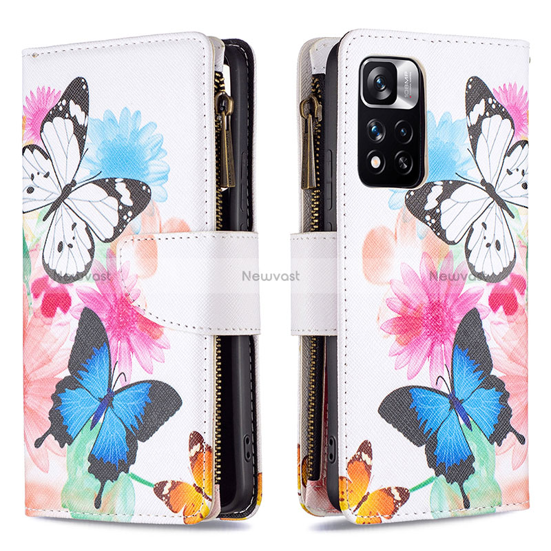 Leather Case Stands Fashionable Pattern Flip Cover Holder B04F for Xiaomi Redmi Note 11 Pro+ Plus 5G