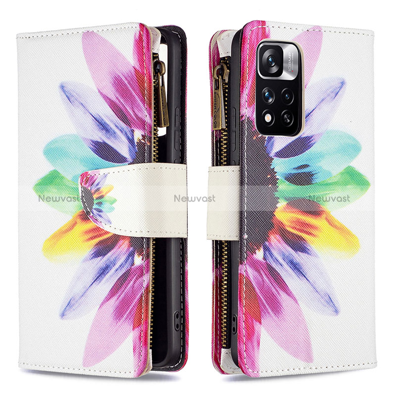 Leather Case Stands Fashionable Pattern Flip Cover Holder B04F for Xiaomi Redmi Note 11 Pro+ Plus 5G Mixed