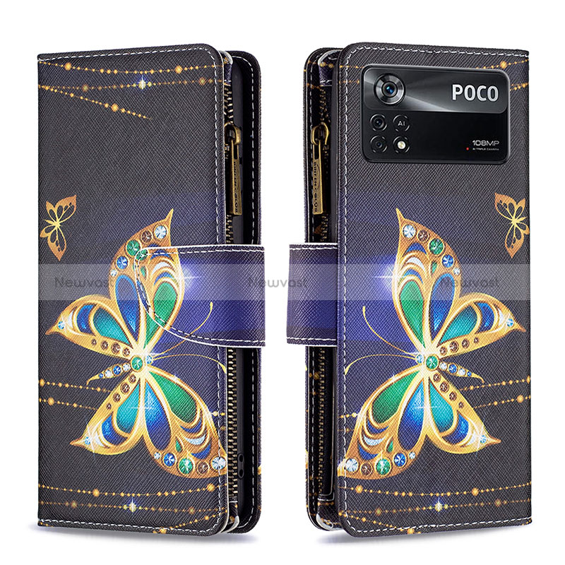 Leather Case Stands Fashionable Pattern Flip Cover Holder B04F for Xiaomi Redmi Note 11E Pro 5G