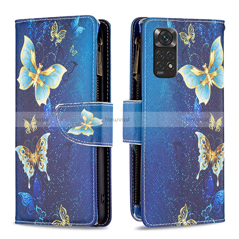 Leather Case Stands Fashionable Pattern Flip Cover Holder B04F for Xiaomi Redmi Note 11S 4G