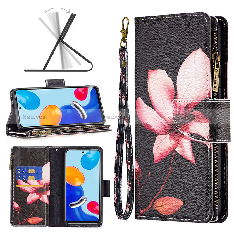 Leather Case Stands Fashionable Pattern Flip Cover Holder B04F for Xiaomi Redmi Note 11S 4G